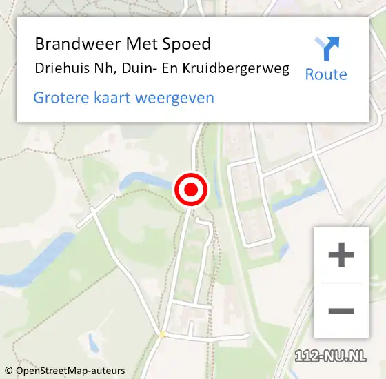 Locatie op kaart van de 112 melding: Brandweer Met Spoed Naar Driehuis Nh, Duin- En Kruidbergerweg op 8 mei 2017 14:24