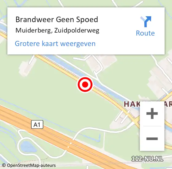 Locatie op kaart van de 112 melding: Brandweer Geen Spoed Naar Muiderberg, Zuidpolderweg op 8 mei 2017 15:33