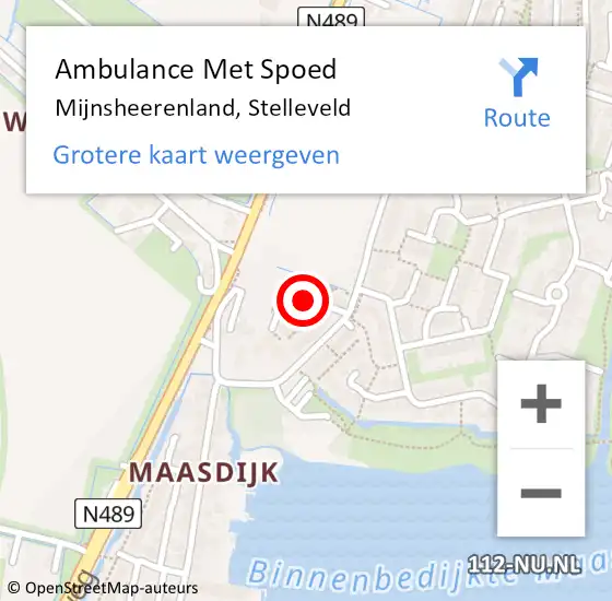 Locatie op kaart van de 112 melding: Ambulance Met Spoed Naar Mijnsheerenland, Stelleveld op 8 mei 2017 15:52