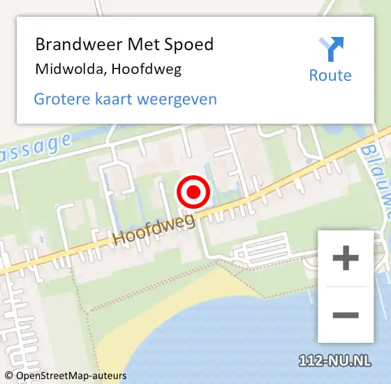 Locatie op kaart van de 112 melding: Brandweer Met Spoed Naar Midwolda, Hoofdweg op 8 mei 2017 16:26