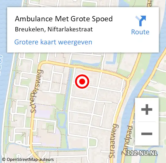 Locatie op kaart van de 112 melding: Ambulance Met Grote Spoed Naar Breukelen, Niftarlakestraat op 8 mei 2017 16:51