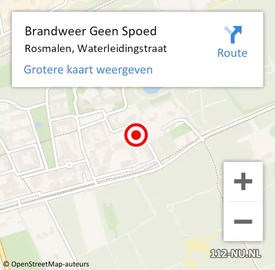 Locatie op kaart van de 112 melding: Brandweer Geen Spoed Naar Rosmalen, Waterleidingstraat op 8 mei 2017 17:01