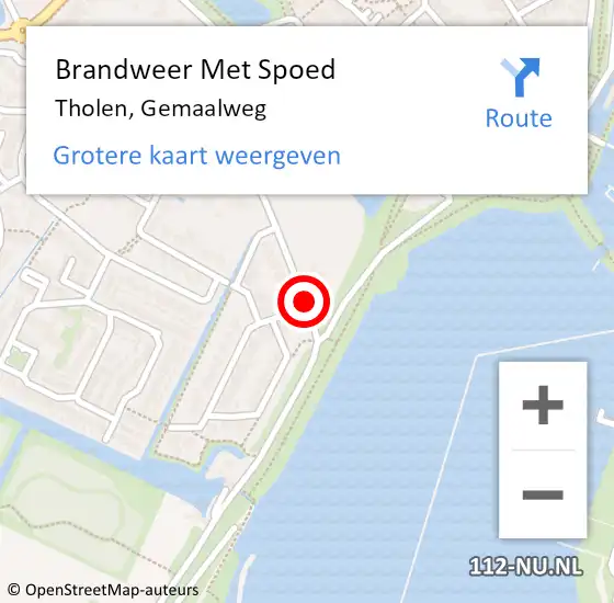 Locatie op kaart van de 112 melding: Brandweer Met Spoed Naar Tholen, Gemaalweg op 8 mei 2017 17:33