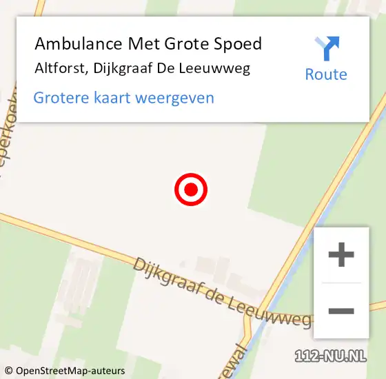 Locatie op kaart van de 112 melding: Ambulance Met Grote Spoed Naar Altforst, Dijkgraaf De Leeuwweg op 8 mei 2017 18:02