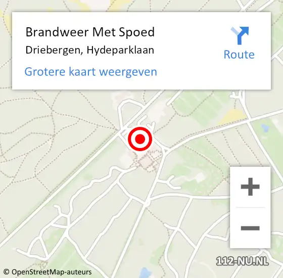 Locatie op kaart van de 112 melding: Brandweer Met Spoed Naar Driebergen, Hydeparklaan op 8 mei 2017 18:22