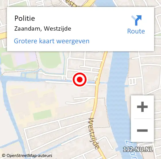 Locatie op kaart van de 112 melding: Politie Zaandam, Westzijde op 8 mei 2017 19:04