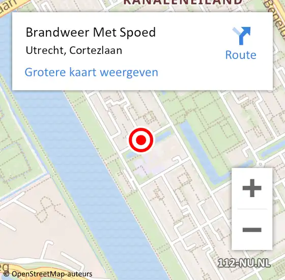 Locatie op kaart van de 112 melding: Brandweer Met Spoed Naar Utrecht, Cortezlaan op 8 mei 2017 21:33