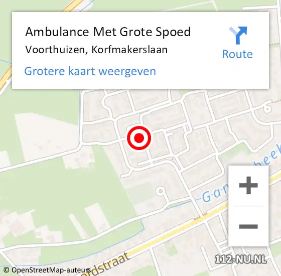 Locatie op kaart van de 112 melding: Ambulance Met Grote Spoed Naar Voorthuizen, Korfmakerslaan op 8 mei 2017 21:46