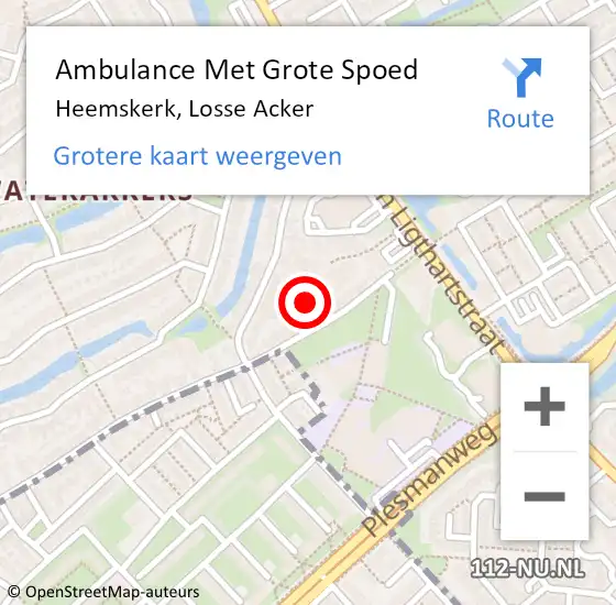 Locatie op kaart van de 112 melding: Ambulance Met Grote Spoed Naar Heemskerk, Losse Acker op 8 mei 2017 21:47