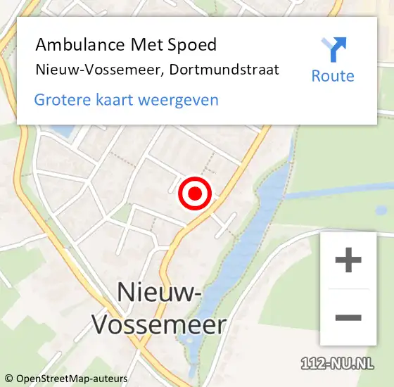 Locatie op kaart van de 112 melding: Ambulance Met Spoed Naar Nieuw-Vossemeer, Dortmundstraat op 9 mei 2017 01:19