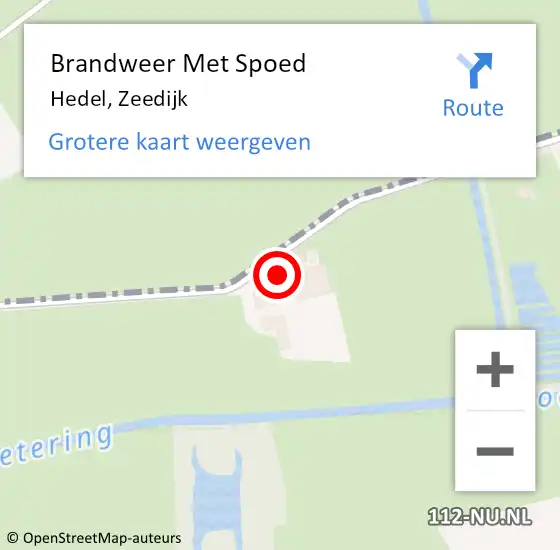 Locatie op kaart van de 112 melding: Brandweer Met Spoed Naar Hedel, Zeedijk op 9 mei 2017 02:21