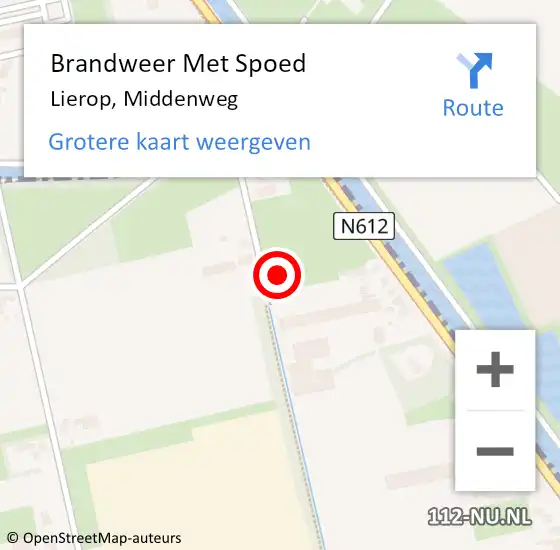 Locatie op kaart van de 112 melding: Brandweer Met Spoed Naar Lierop, Middenweg op 9 mei 2017 06:06