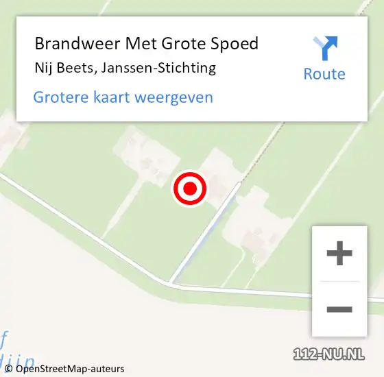 Locatie op kaart van de 112 melding: Brandweer Met Grote Spoed Naar Nij Beets, Janssen-Stichting op 9 mei 2017 08:17