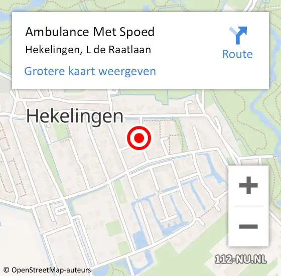 Locatie op kaart van de 112 melding: Ambulance Met Spoed Naar Hekelingen, L de Raatlaan op 9 mei 2017 09:41