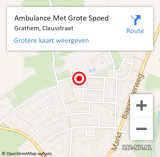 Locatie op kaart van de 112 melding: Ambulance Met Grote Spoed Naar Grathem, Clausstraat op 9 mei 2017 10:34