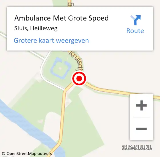 Locatie op kaart van de 112 melding: Ambulance Met Grote Spoed Naar Sluis, Heilleweg op 9 mei 2017 11:23