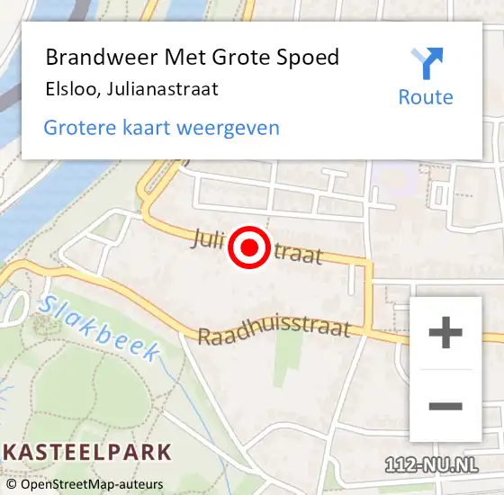 Locatie op kaart van de 112 melding: Brandweer Met Grote Spoed Naar Elsloo, Julianastraat op 9 mei 2017 11:52