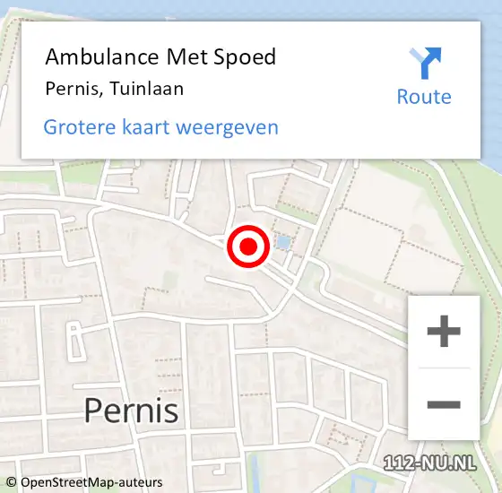 Locatie op kaart van de 112 melding: Ambulance Met Spoed Naar Pernis Rotterdam, Tuinlaan op 9 mei 2017 12:25