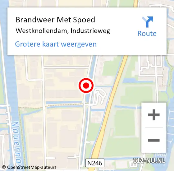 Locatie op kaart van de 112 melding: Brandweer Met Spoed Naar Westknollendam, Industrieweg op 9 mei 2017 12:34