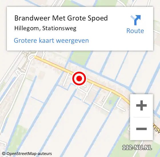 Locatie op kaart van de 112 melding: Brandweer Met Grote Spoed Naar Hillegom, Stationsweg op 19 januari 2014 23:11