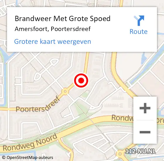 Locatie op kaart van de 112 melding: Brandweer Met Grote Spoed Naar Amersfoort, Poortersdreef op 9 mei 2017 13:01