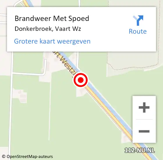 Locatie op kaart van de 112 melding: Brandweer Met Spoed Naar Donkerbroek, Vaart Wz op 9 mei 2017 13:43