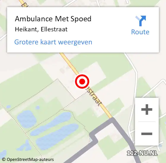 Locatie op kaart van de 112 melding: Ambulance Met Spoed Naar Heikant, Ellestraat op 9 mei 2017 14:45
