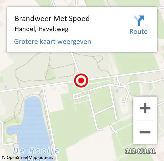 Locatie op kaart van de 112 melding: Brandweer Met Spoed Naar Handel, Haveltweg op 9 mei 2017 15:17