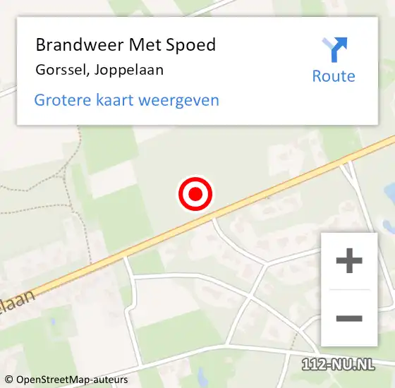 Locatie op kaart van de 112 melding: Brandweer Met Spoed Naar Gorssel, Joppelaan op 9 mei 2017 17:06