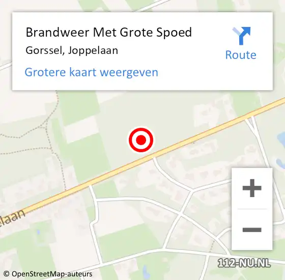 Locatie op kaart van de 112 melding: Brandweer Met Grote Spoed Naar Gorssel, Joppelaan op 9 mei 2017 17:08