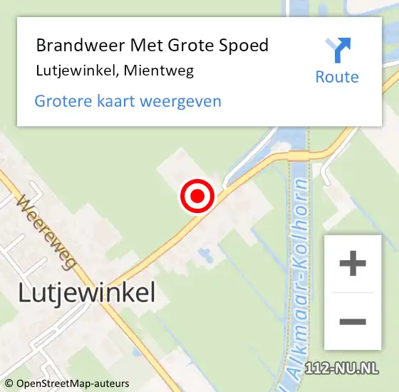 Locatie op kaart van de 112 melding: Brandweer Met Grote Spoed Naar Lutjewinkel, Mientweg op 9 mei 2017 18:57