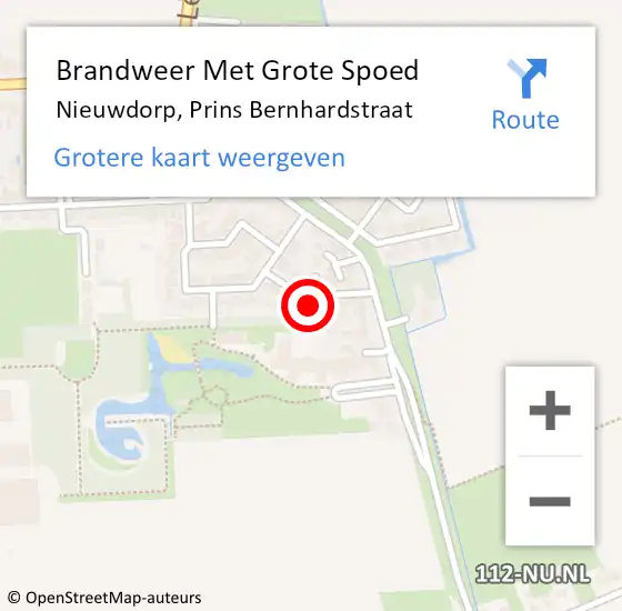 Locatie op kaart van de 112 melding: Brandweer Met Grote Spoed Naar Nieuwdorp, Prins Bernhardstraat op 9 mei 2017 19:21