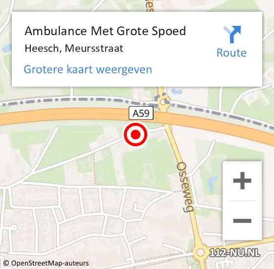 Locatie op kaart van de 112 melding: Ambulance Met Grote Spoed Naar Heesch, Meursstraat op 9 mei 2017 19:54