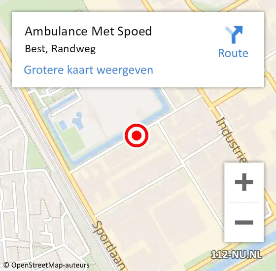 Locatie op kaart van de 112 melding: Ambulance Met Spoed Naar Best, Randweg op 9 mei 2017 20:01