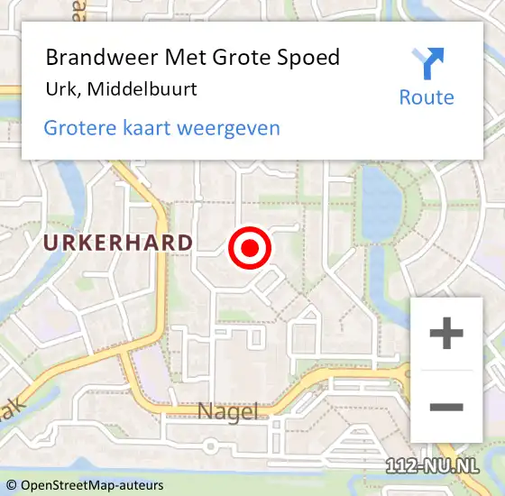 Locatie op kaart van de 112 melding: Brandweer Met Grote Spoed Naar Urk, Middelbuurt op 9 mei 2017 20:33