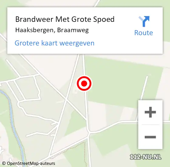 Locatie op kaart van de 112 melding: Brandweer Met Grote Spoed Naar Haaksbergen, Braamweg op 9 mei 2017 21:01