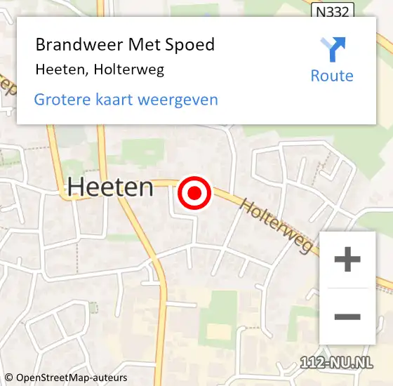 Locatie op kaart van de 112 melding: Brandweer Met Spoed Naar Heeten, Holterweg op 9 mei 2017 21:07