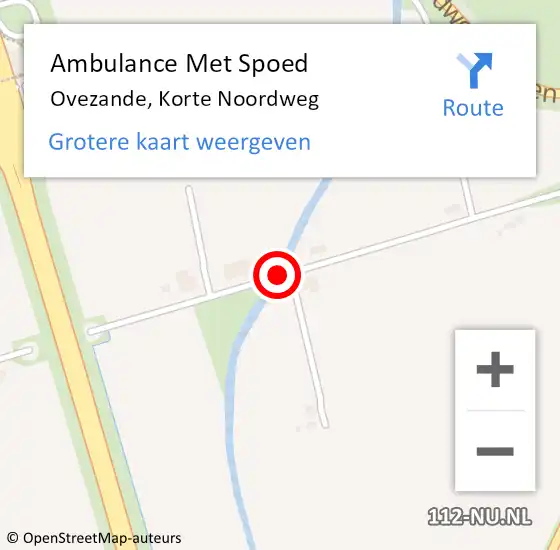 Locatie op kaart van de 112 melding: Ambulance Met Spoed Naar Ovezande, Korte Noordweg op 9 mei 2017 21:38