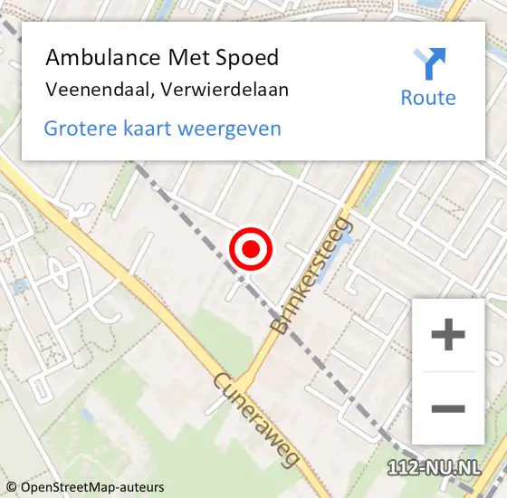 Locatie op kaart van de 112 melding: Ambulance Met Spoed Naar Veenendaal, Verwierdelaan op 9 mei 2017 22:57