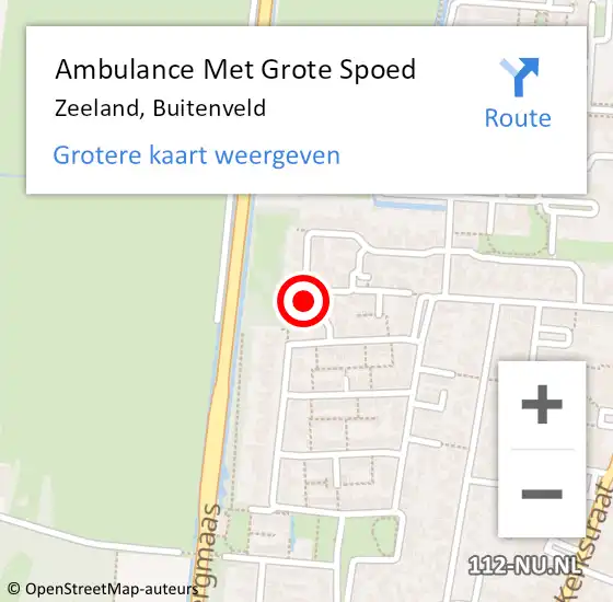 Locatie op kaart van de 112 melding: Ambulance Met Grote Spoed Naar Zeeland, Buitenveld op 19 september 2013 19:53