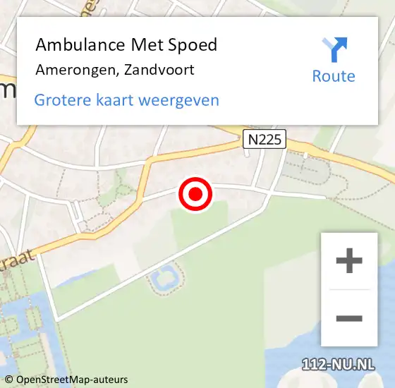 Locatie op kaart van de 112 melding: Ambulance Met Spoed Naar Amerongen, Zandvoort op 10 mei 2017 03:32