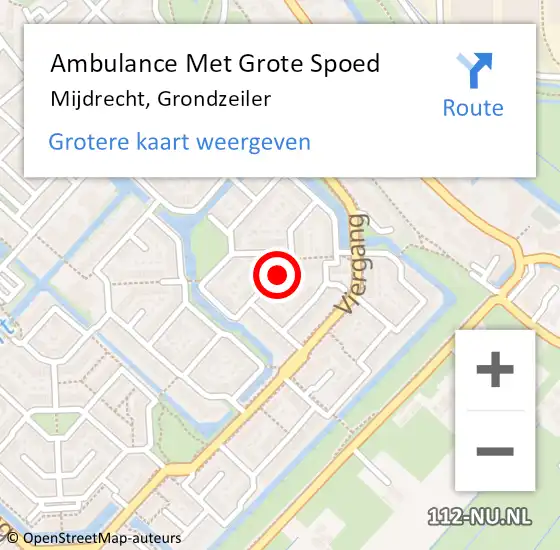 Locatie op kaart van de 112 melding: Ambulance Met Grote Spoed Naar Mijdrecht, Grondzeiler op 10 mei 2017 07:24