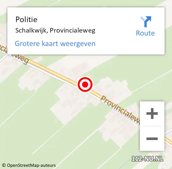 Locatie op kaart van de 112 melding: Politie Schalkwijk, Provincialeweg op 10 mei 2017 08:11