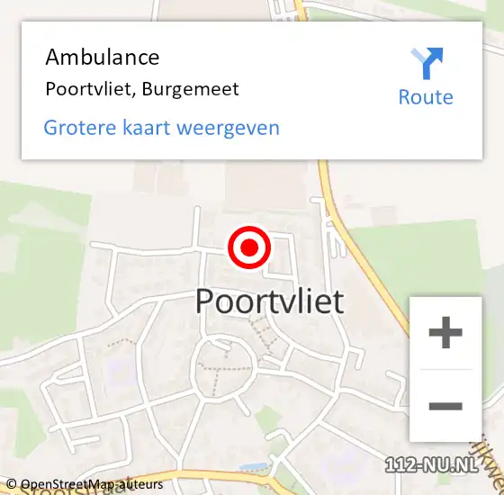 Locatie op kaart van de 112 melding: Ambulance Poortvliet, Burgemeet op 10 mei 2017 09:45