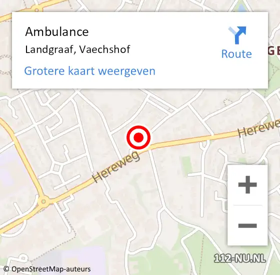 Locatie op kaart van de 112 melding: Ambulance Landgraaf, Vaechshof op 20 januari 2014 03:36