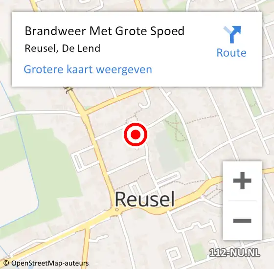 Locatie op kaart van de 112 melding: Brandweer Met Grote Spoed Naar Reusel, De Lend op 10 mei 2017 10:23