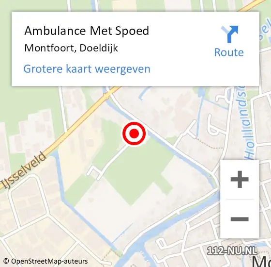Locatie op kaart van de 112 melding: Ambulance Met Spoed Naar Montfoort, Doeldijk op 10 mei 2017 10:36