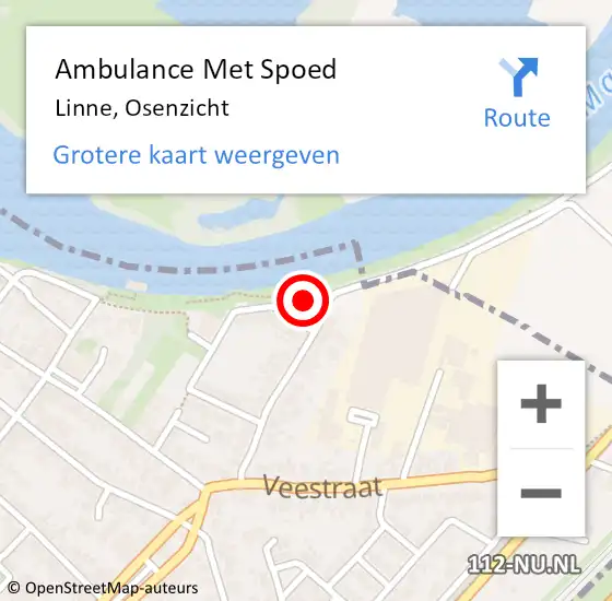 Locatie op kaart van de 112 melding: Ambulance Met Spoed Naar Linne, Osenzicht op 10 mei 2017 12:04