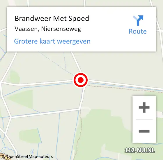 Locatie op kaart van de 112 melding: Brandweer Met Spoed Naar Vaassen, Niersenseweg op 10 mei 2017 13:09