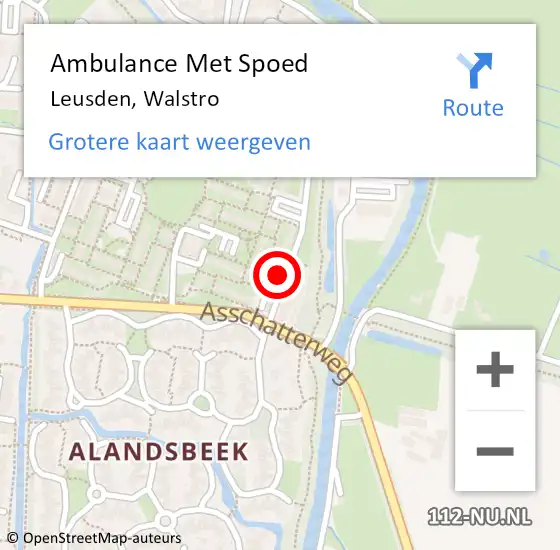 Locatie op kaart van de 112 melding: Ambulance Met Spoed Naar Leusden, Walstro op 10 mei 2017 13:41